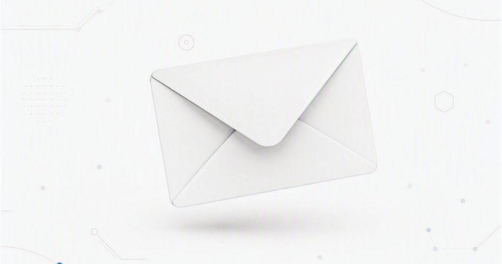 Envelope branco representando uma solução de e-mail corporativo em ambiente digital.