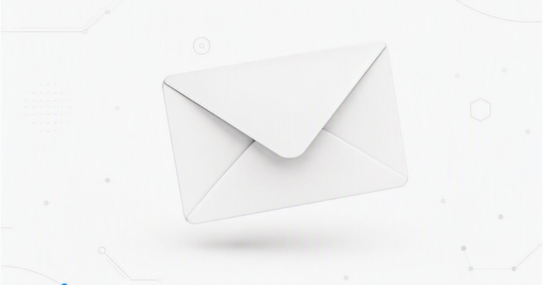 Envelope branco representando uma solução de e-mail corporativo em ambiente digital.